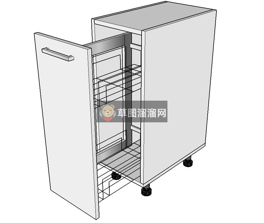 厨房抽拉式橱柜SU模型
