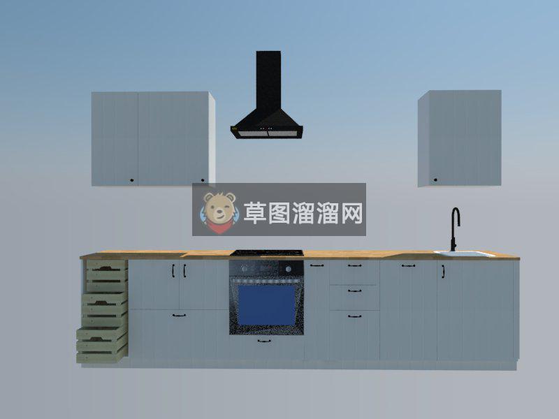宜家厨房橱柜SU模型