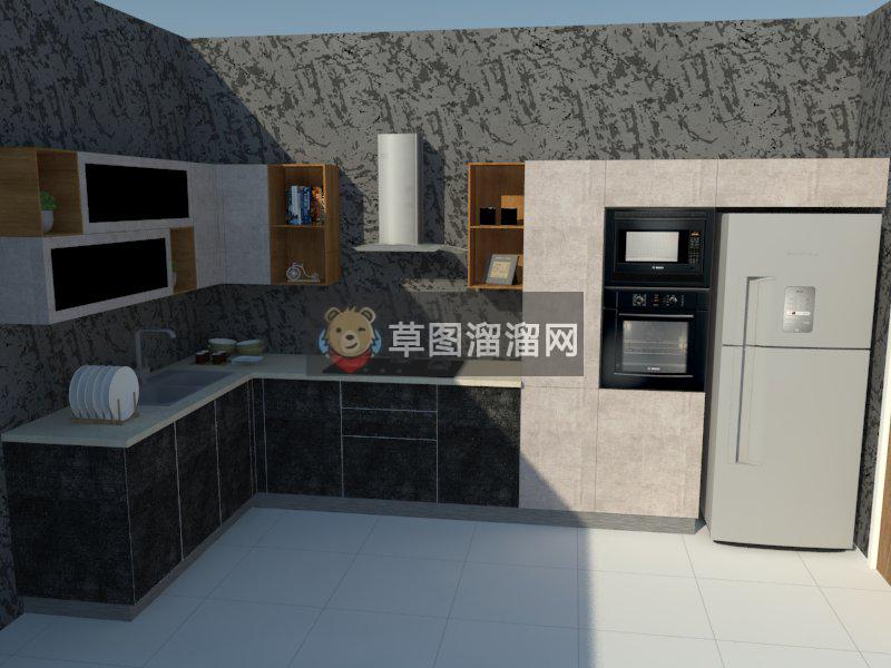 厨房橱柜厨具SU模型