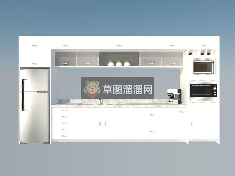 厨房橱柜微波炉SU模型