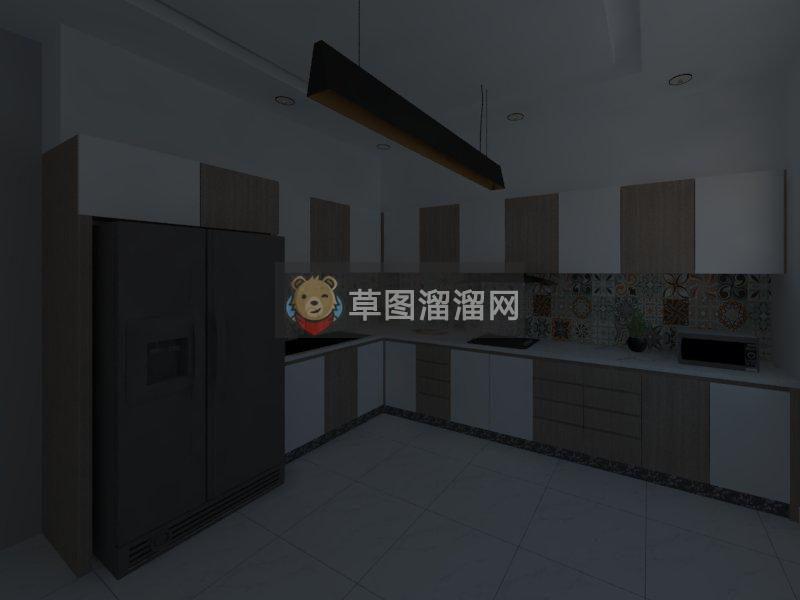 现代厨房橱柜SU模型