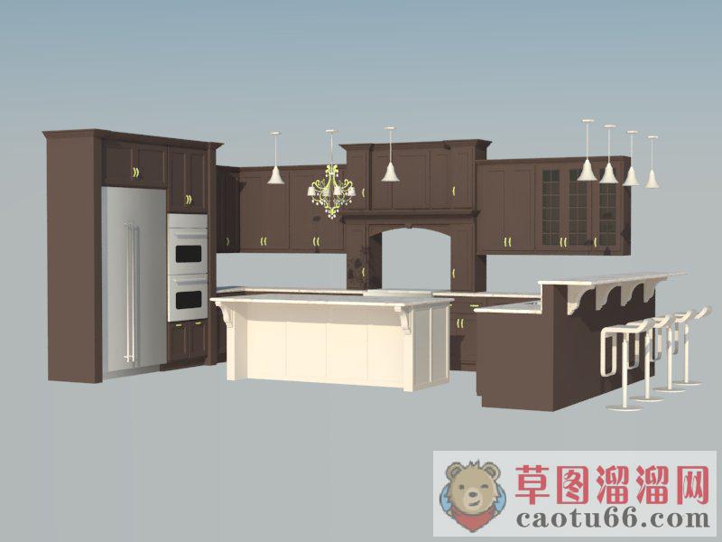 欧式古典厨房SU模型