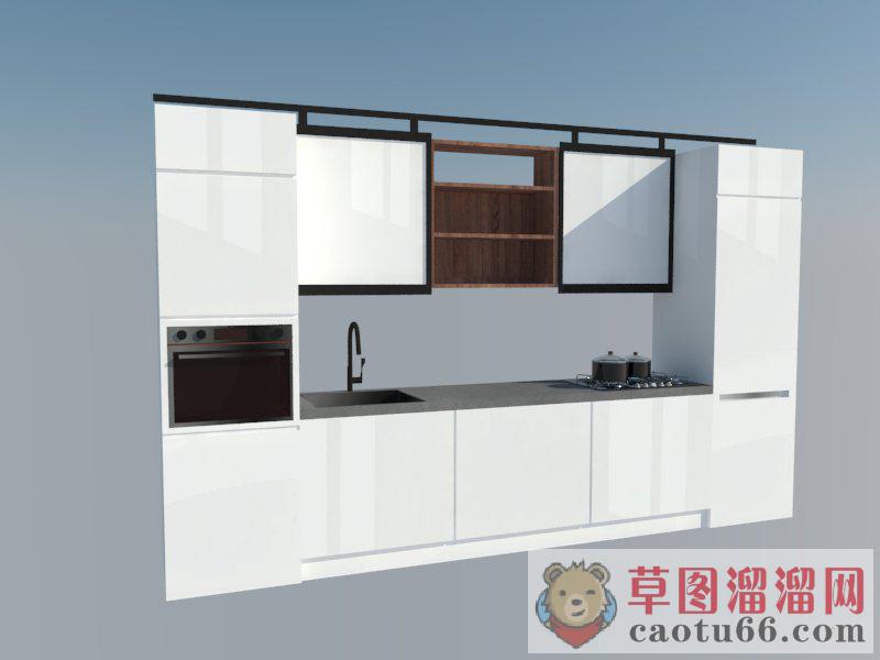 现代厨房橱柜SU模型