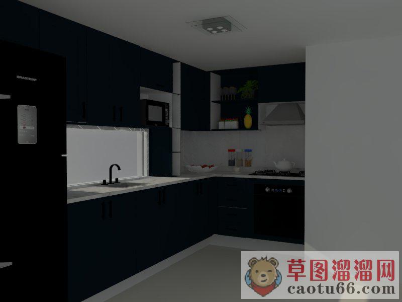 现代厨房空间SU模型