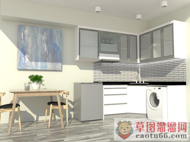 餐桌厨房橱柜SU模型