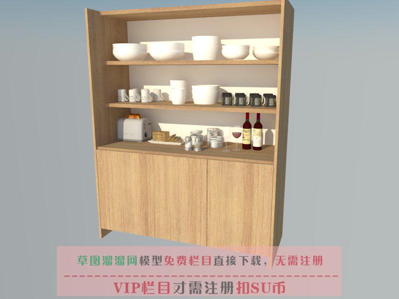 餐柜碗柜酒柜SU模型