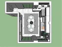 现代厨房餐桌椅SU模型