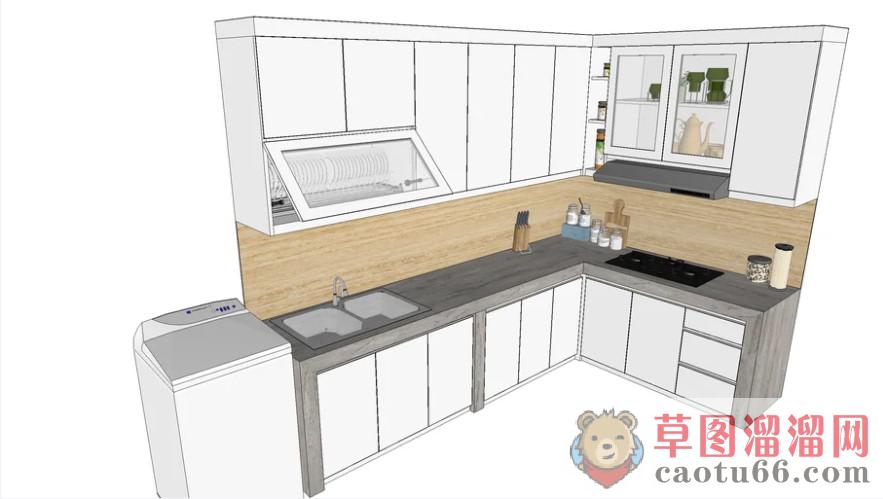 现代厨房厨具SU模型