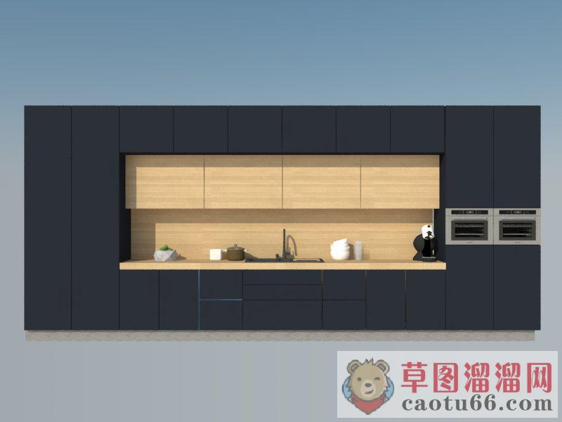 现代厨房橱柜SU模型