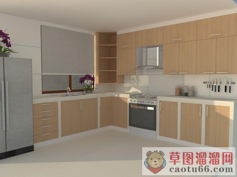 厨房橱柜冰箱SU模型