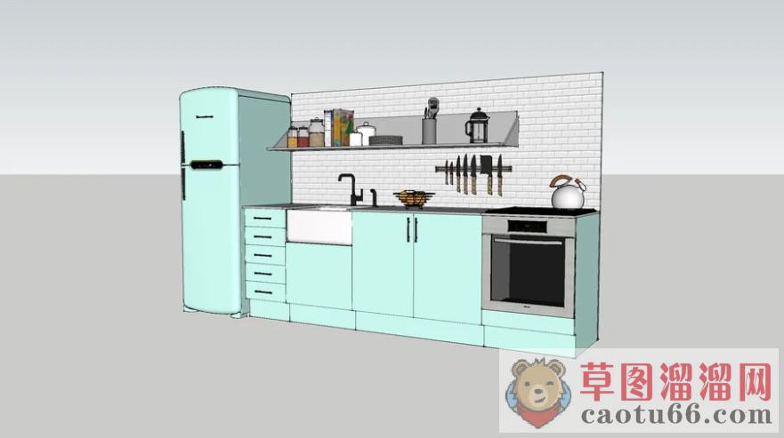 简易厨房橱柜SU模型