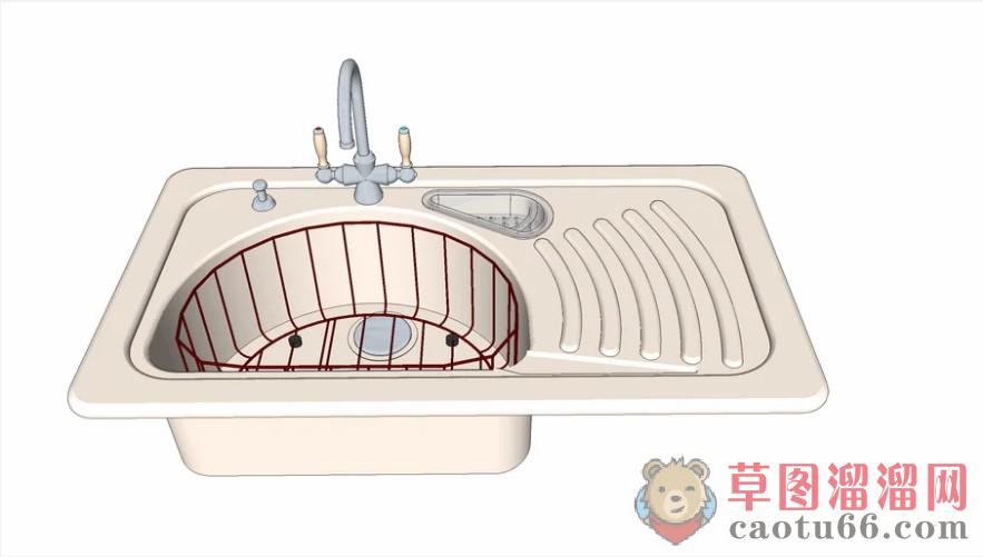 洗菜盆洗菜池水槽SU模型