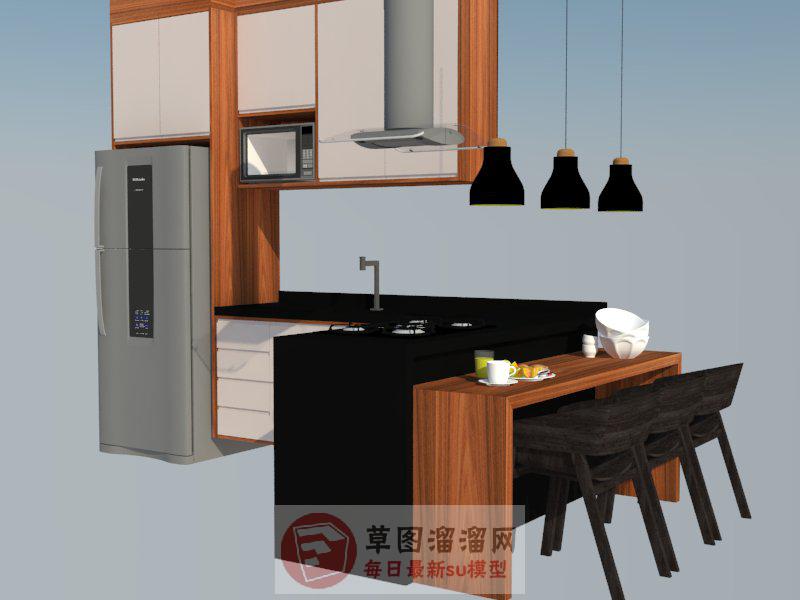 厨房橱柜吊灯SU模型