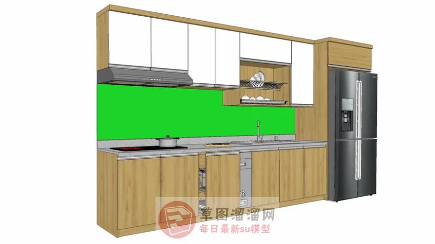 厨房橱柜冰箱SU模型