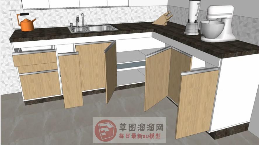 厨房橱柜厨具SU模型