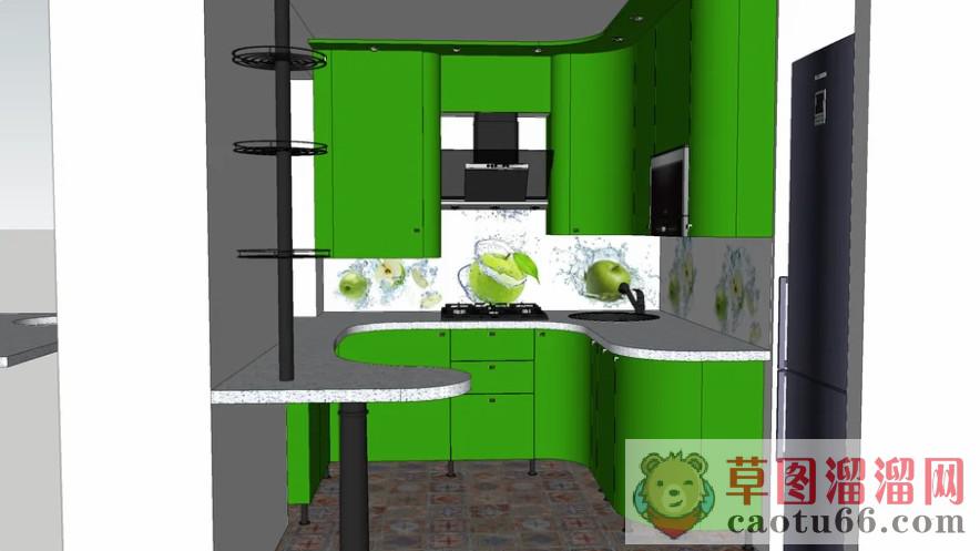 厨房橱柜SU模型
