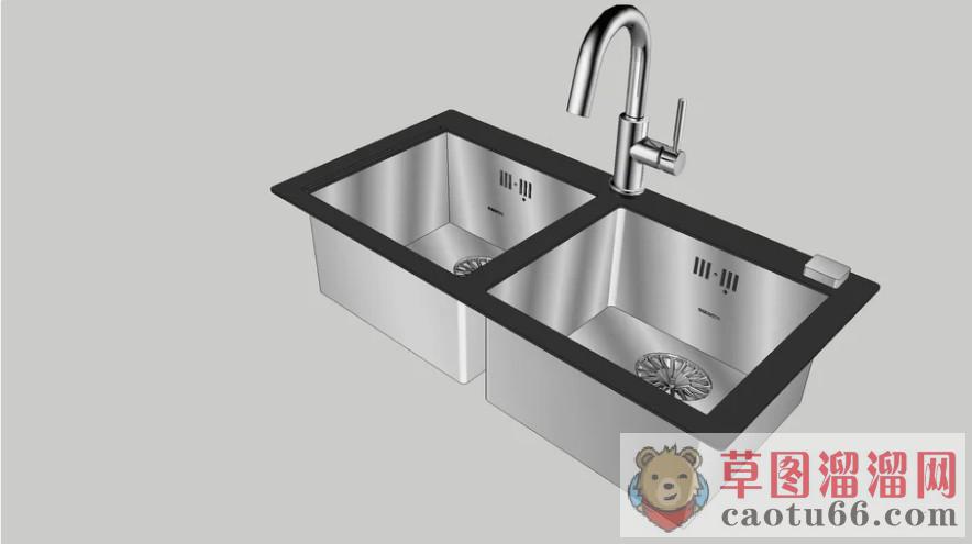洗菜池水槽SU模型
