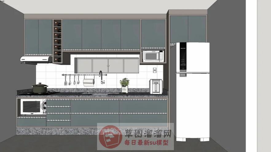 厨房橱柜厨具SU模型