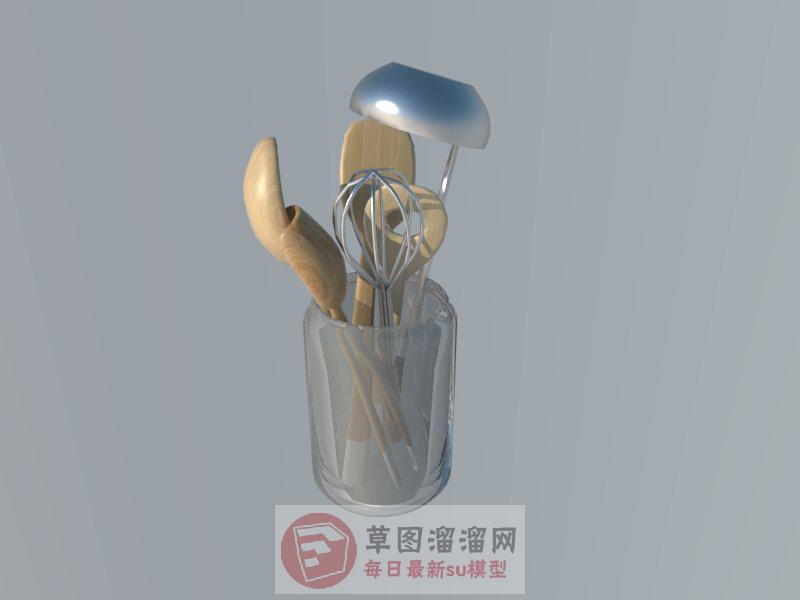 厨房道具厨具勺子SU模型
