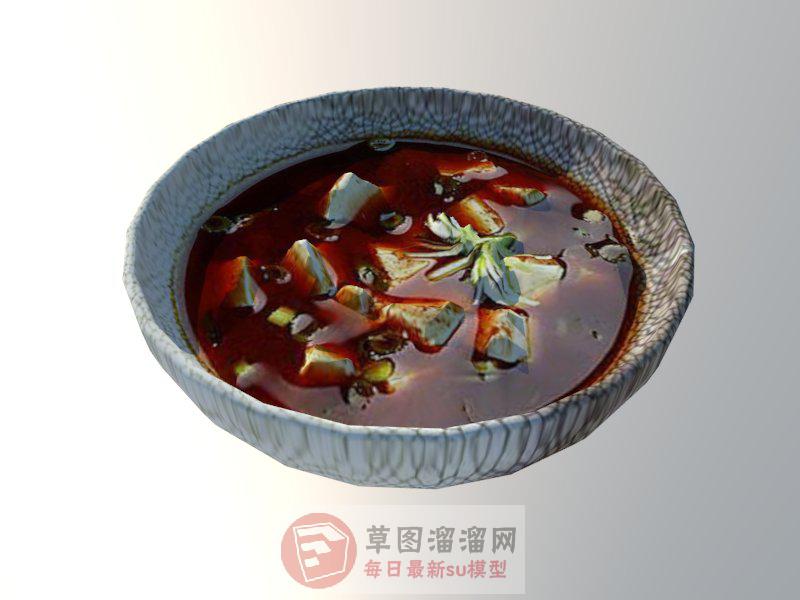 酸辣粉食物碗SU模型