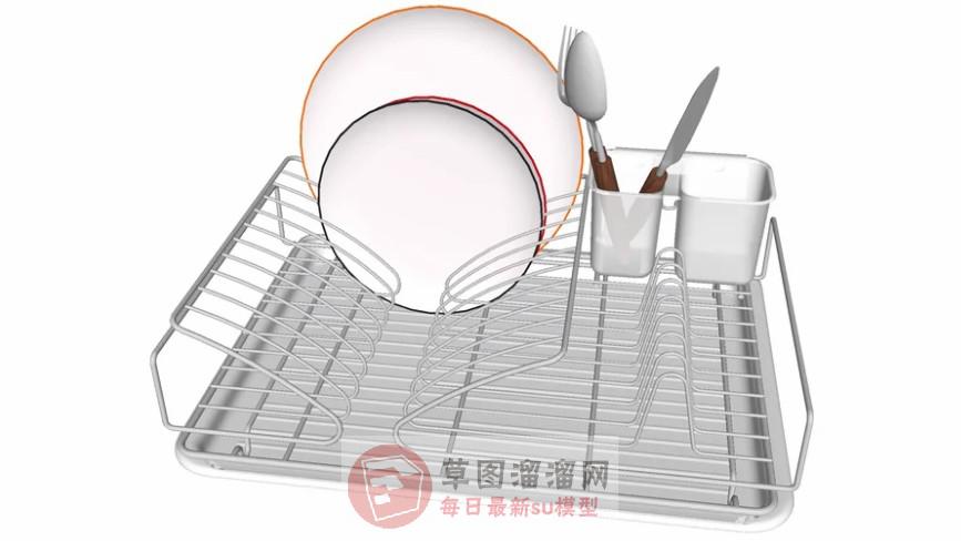 厨房道具晾碗架SU模型