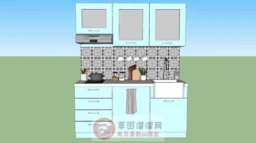 厨房橱柜厨具SU模型