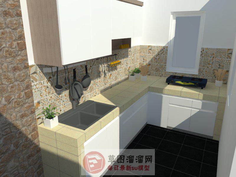 厨房橱柜厨具SU模型