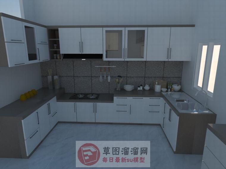 厨房橱柜厨具SU模型