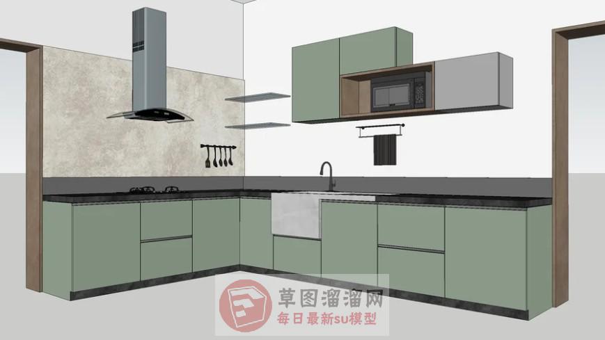 厨房橱柜微波炉SU模型