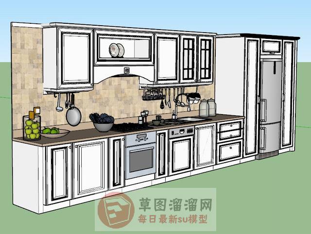 厨房橱柜厨具SU模型
