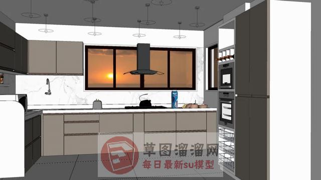 厨房厨具橱柜SU模型