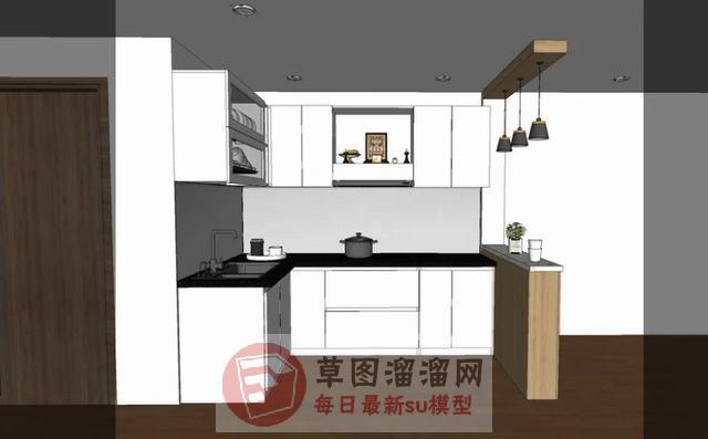 厨房橱柜吊灯SU模型