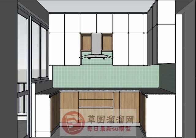 厨房橱柜吊柜SU模型