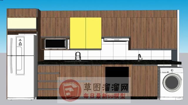 厨房橱柜冰箱SU模型