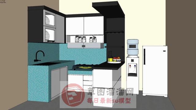 厨房饮水机橱柜SU模型