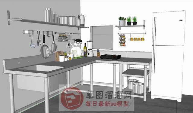 工业厨房厨具SU模型