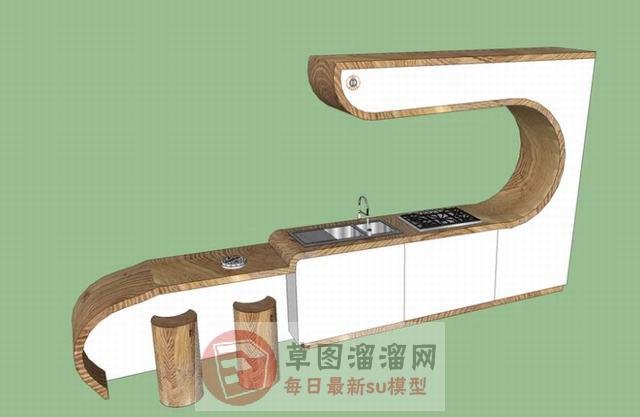 创意厨房橱柜SU模型
