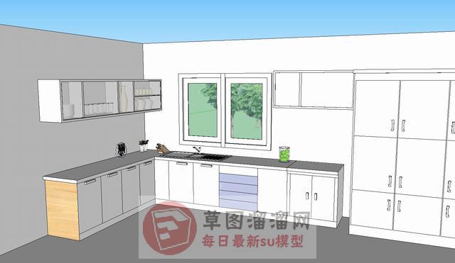 厨房厨具橱柜SU模型