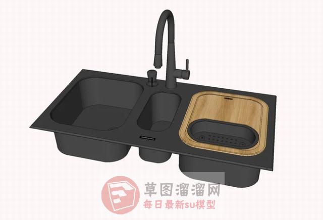洗菜池水槽洗手池SU模型