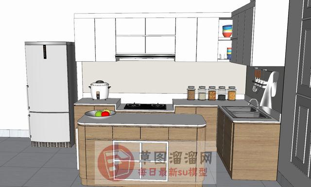 厨房橱柜冰箱SU模型