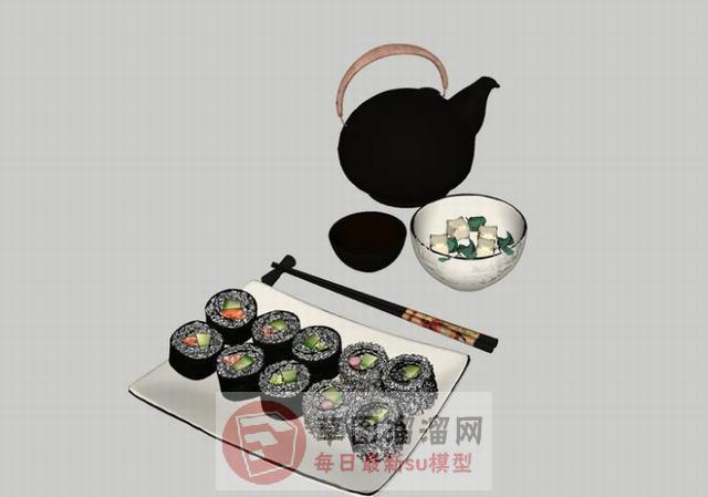 日式寿司食物SU模型