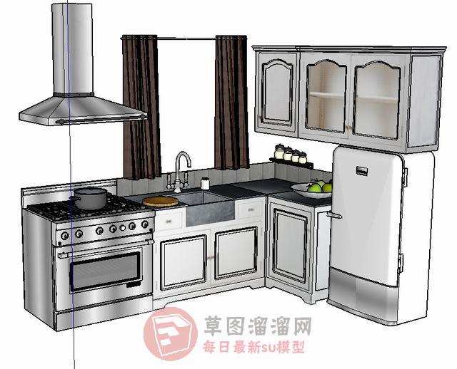 厨房厨具橱柜SU模型
