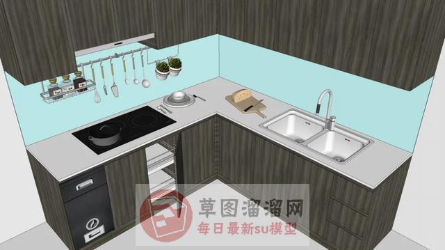 厨房橱柜厨具SU模型