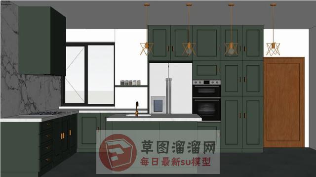 北欧厨房橱柜SU模型