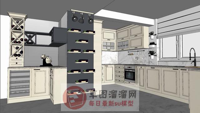 厨房橱柜酒柜SU模型