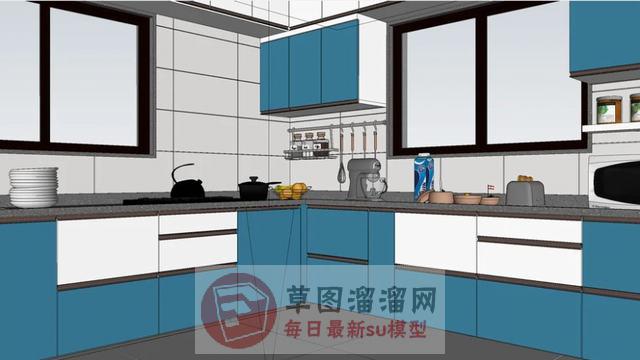 厨房厨具橱柜SU模型