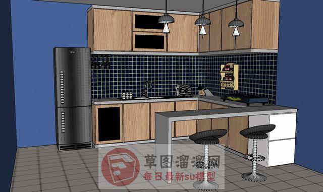 厨房橱柜SU模型