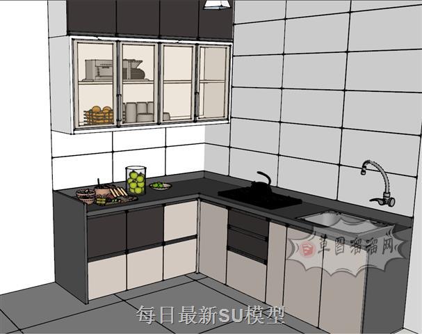 厨房橱柜SU模型