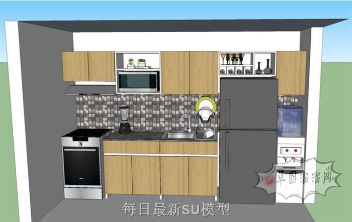 厨房橱柜厨具SU模型