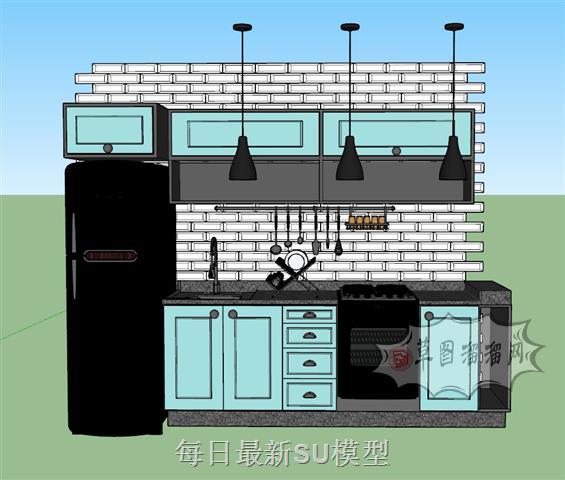 厨房橱柜SU模型
